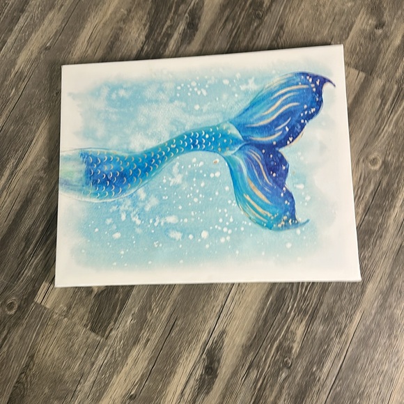 Blue Mermaid Tail Canvas Art - Picture 3 of 7